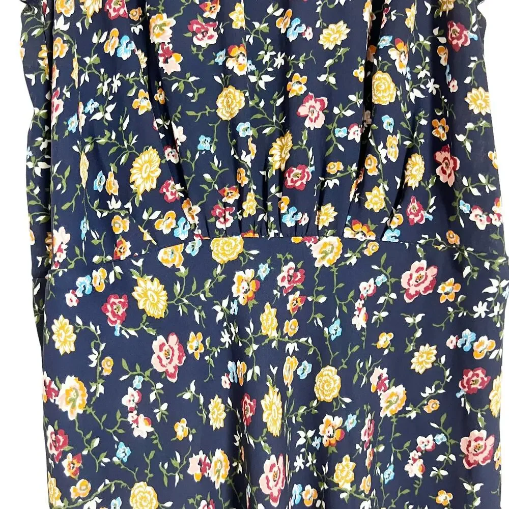 J.Crew Mercantile Black Floral Sleeveless Dress Size 4 - Picture 7 of 10